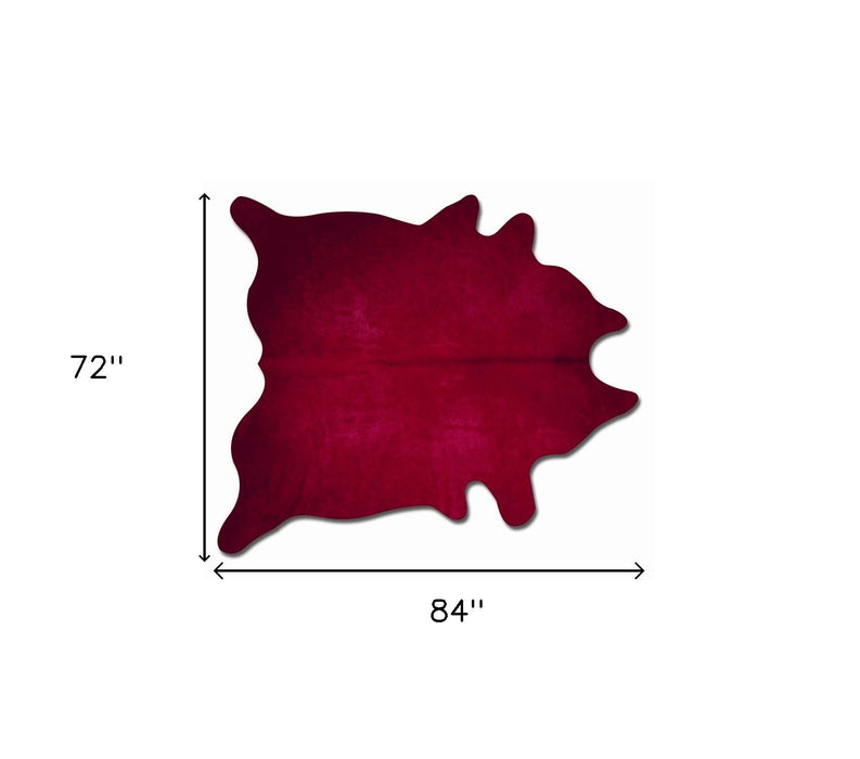 72" x 84" Cowhide Rug - Burgundy