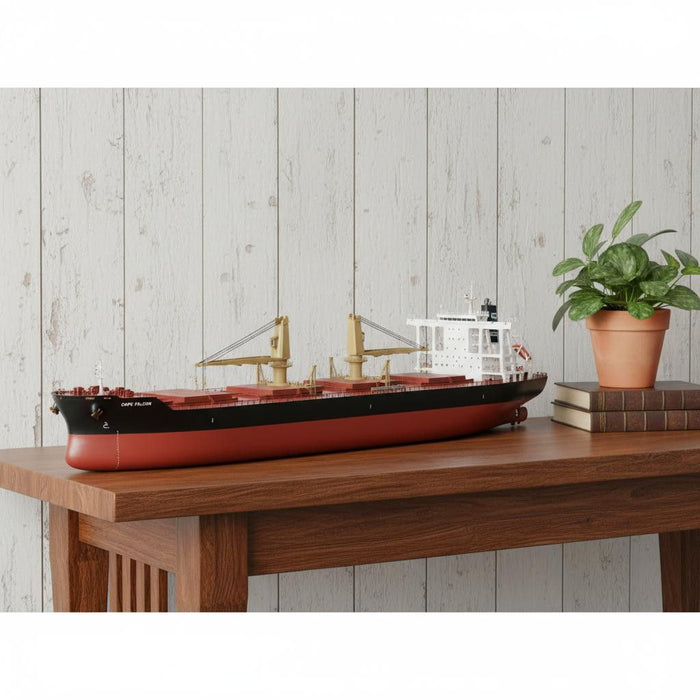 Hand Painted Model Boat - Orange / Black