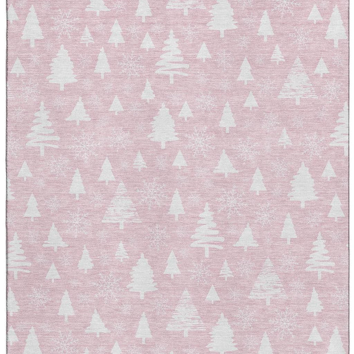 10' X 14' Abstract Geometric Washable Area Rug With UV Protection (701852) - Pink / Ivory
