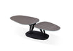 Gray and black faux marble and metal oval coffee table from HomeRoots, with a sleek modern design and sturdy metal legs.