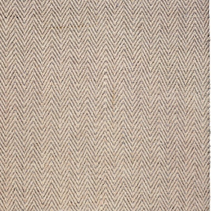 9' x 12' Hand Woven Herringbone With Braided Fringe Indoor Area Rug - Oatmeal Beige