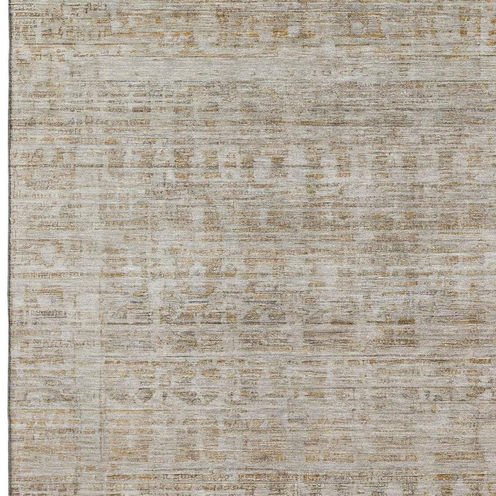 10' X 14' Oriental Washable Area Rug With UV Protection (701021) - Taupe / Beige