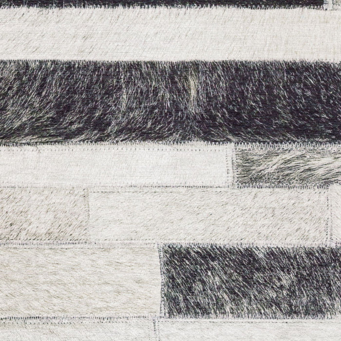 9' x 12' Geometric Power Loom Stain Resistant Area Rug - Gray Charcoal And Beige