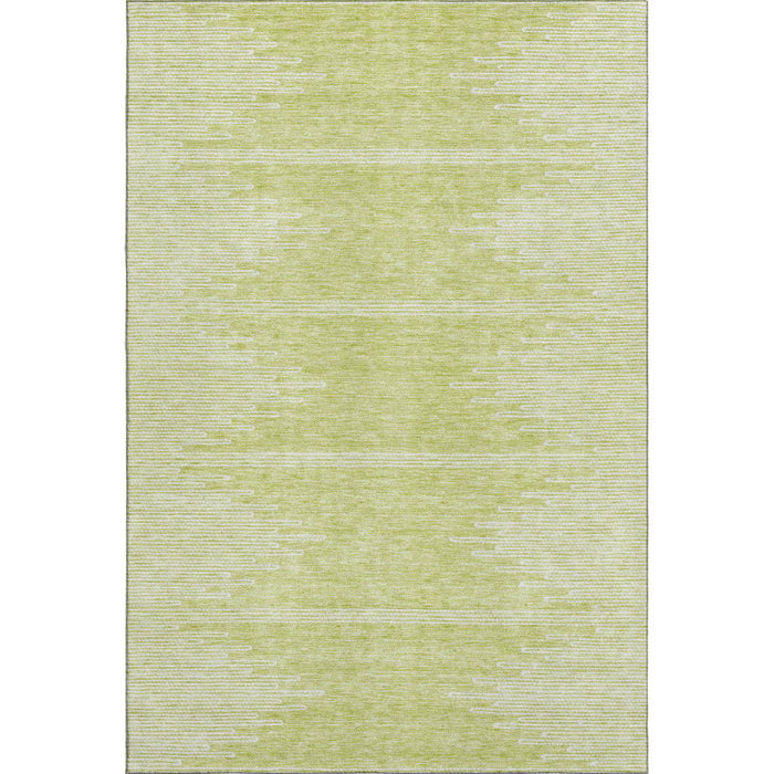 10' X 14' Abstract Washable Area Rug With UV Protection (653665) - Artichoke Green / Ivory