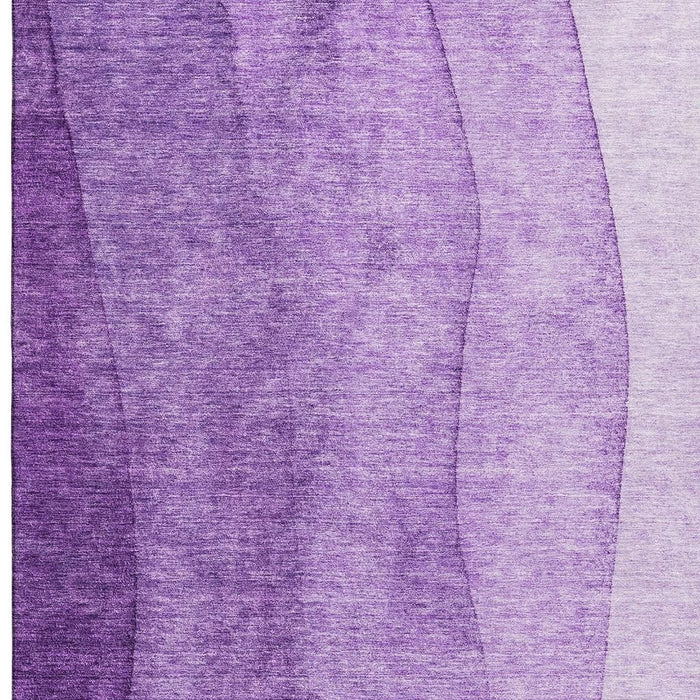 10' X 14' Ombre Washable Area Rug With UV Protection (656370) - Purple / Ivory