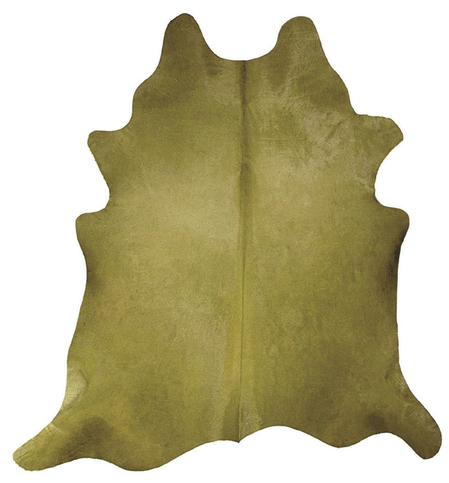 6' x 7' Cowhide Hand Knotted Area Rug - Lime Green