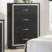 Black Giga 4-drawer bedroom chest with handles, accent furniture featuring sleek storage and modern design.