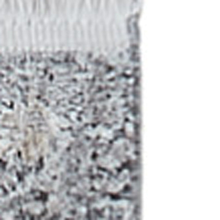 12' Abstract Power Loom Worn Faded Runner Rug - Gray And Silver