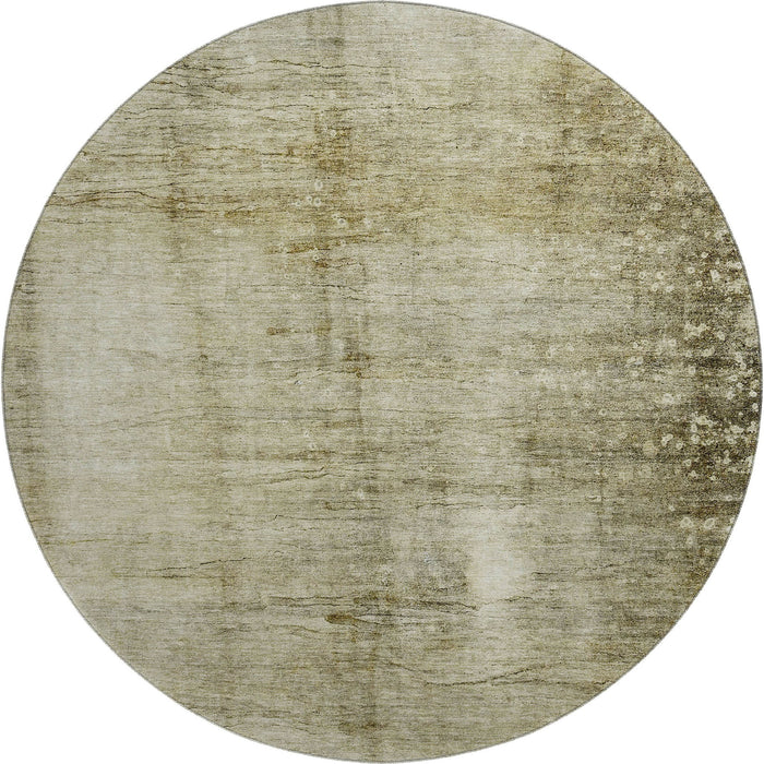 8' Abstract Washable Round Rug With UV Protection (651121) - Taupe / Beige