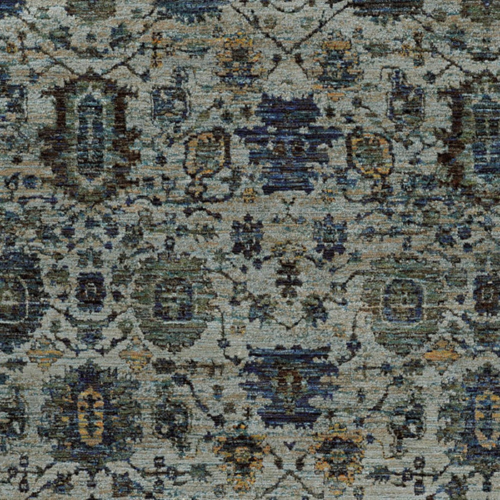 8' x 11' Oriental Power Loom Area Rug - Blue Green