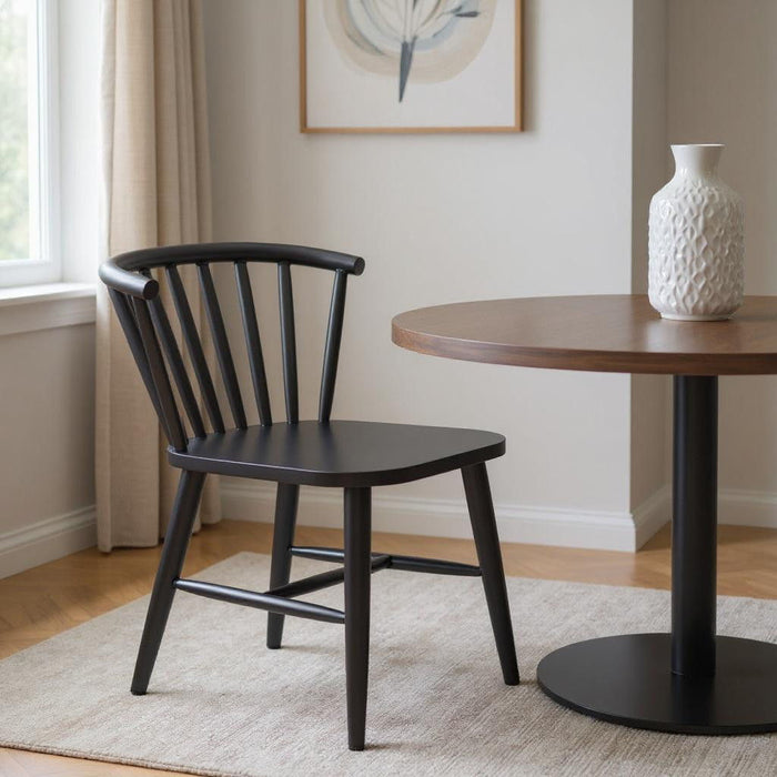 Aluminum Slat Back Dining Side Chair - Black