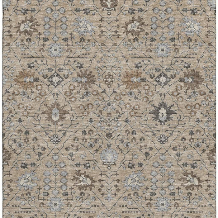 10' X 14' Oriental Washable Area Rug With UV Protection (679246) - Taupe / Gray / Brown