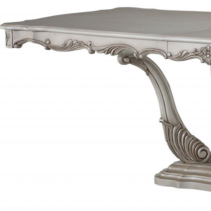 44" Solid Wood Pedestal Base Dining Table - Off White
