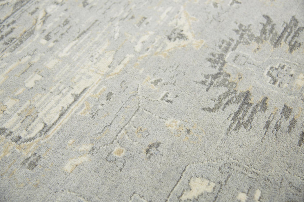 10' X 13' New Zealand Lambs Wool Oriental Hand Carved Handmade Area Rug (747475) - Gray / Charcoal / Cream