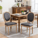 Set of 2 Giga French Style antique dining chairs with solid wood frames and fabric backrests, showcasing elegant classic design.