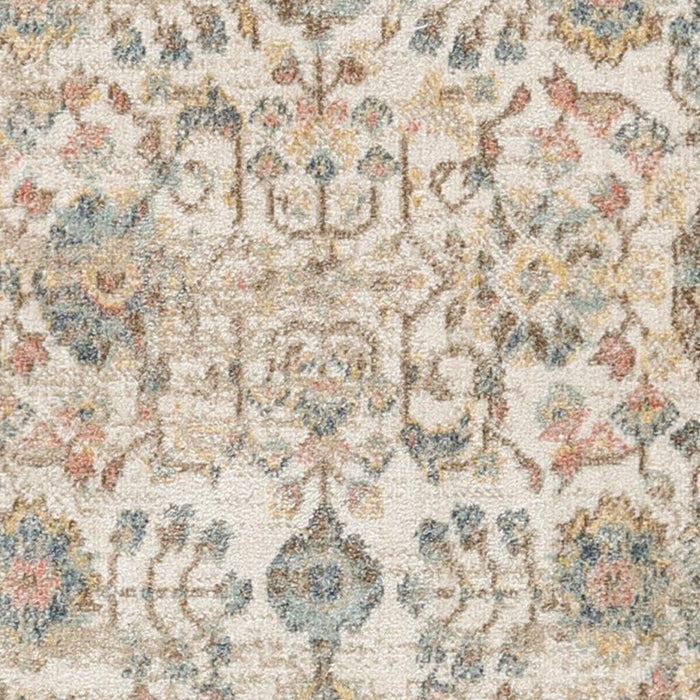 8' X 10' Abstract Shag Polyester Area Rug - Beige And Ivory