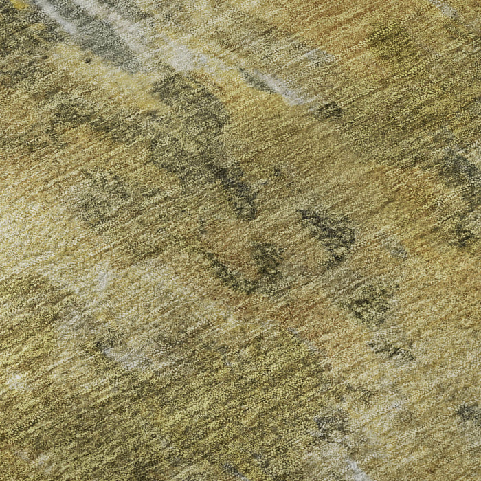 10' X 14' Abstract Washable Area Rug With UV Protection (700319) - Taupe / Gold / Ivory