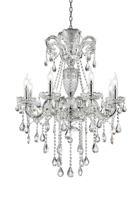 Candle Style Empire Transparent Glass Led Ceiling Light - Nickel / Ivory / Clear