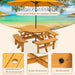 Giga 8-person wooden picnic table with built-in benches, outdoor garden dining table, sturdy design, natural wood finish