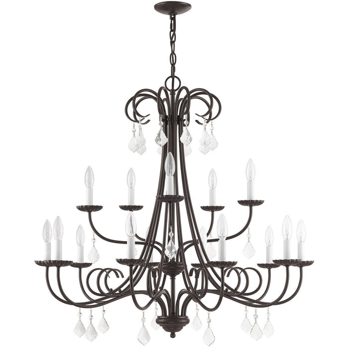 34" Multi Light Dimmable Chandelier With Shades - Bronze