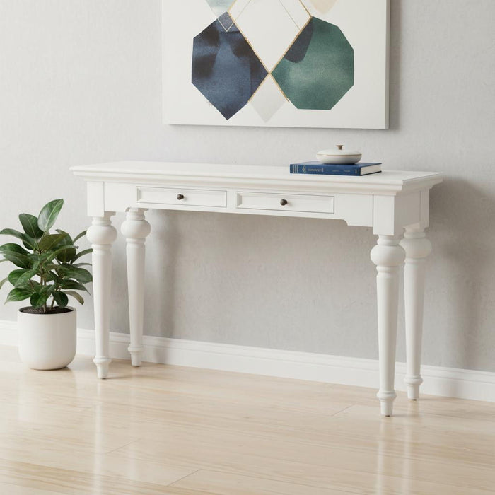 Console Table With Storage - White
