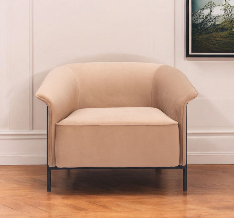 Fabric Arm Chair - Tan And Black