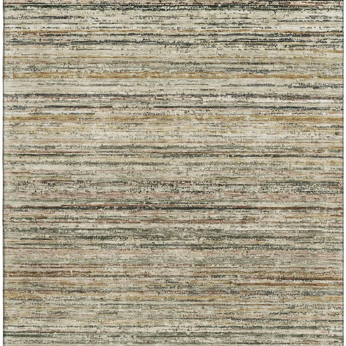10' X 14' Striped Washable Area Rug With UV Protection (692346) - Beige / Gold / Brown