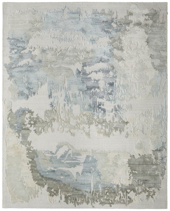 8' X 10' Abstract Hand Tufted Area Rug (722201) - Blue / Ivory