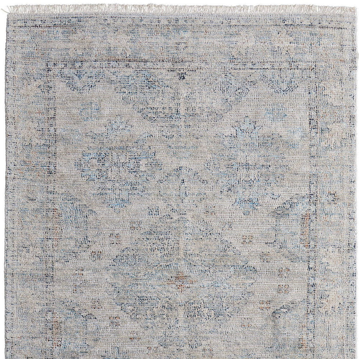 5' X 8' Oriental Hand Woven Distressed Area Rug With Fringe - Gray