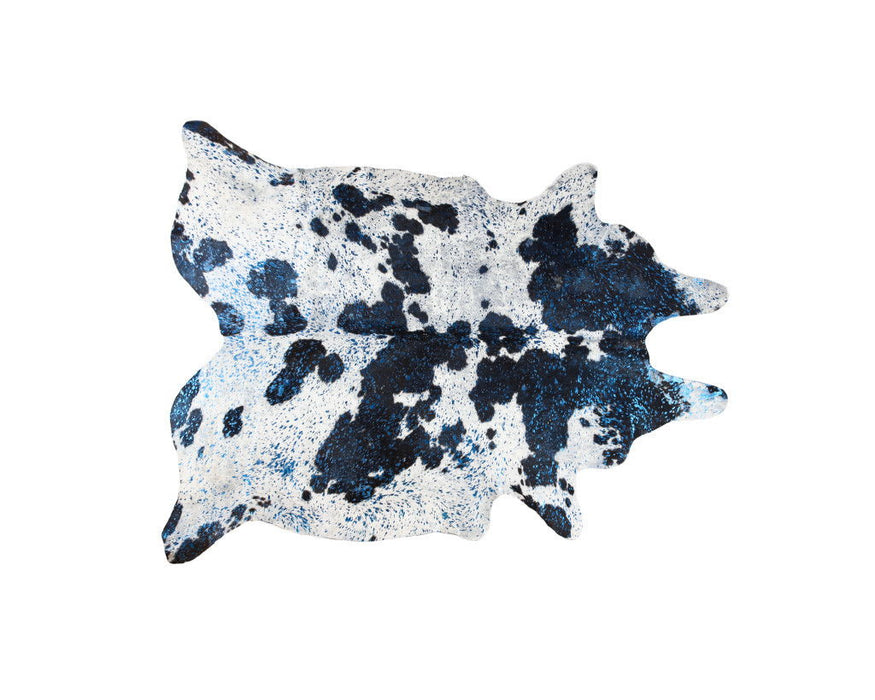 6' x 7' Cowhide Hand Knotted Area Rug - Black And White