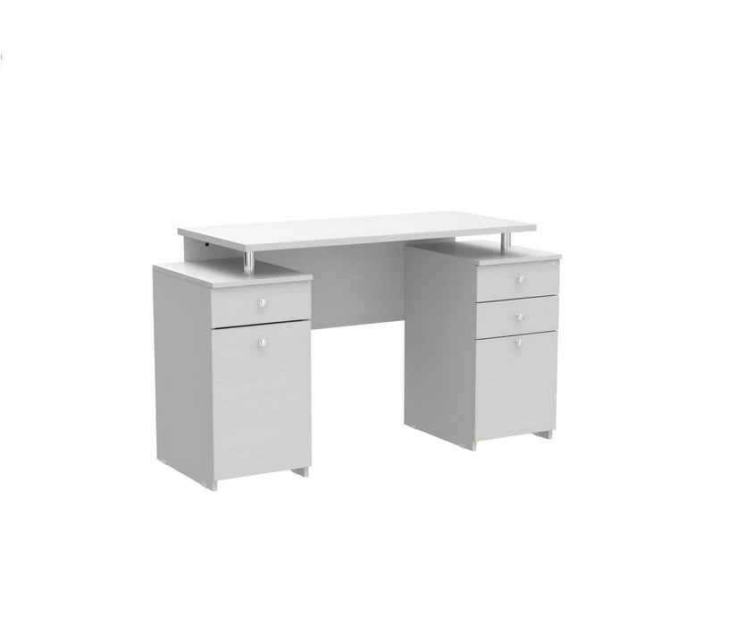 Computer Desk With Five Drawers - White