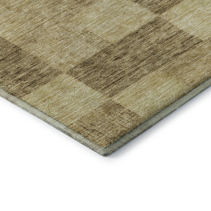 10' X 14' Geometric Washable Area Rug With UV Protection (686222) - Gold / Wheat