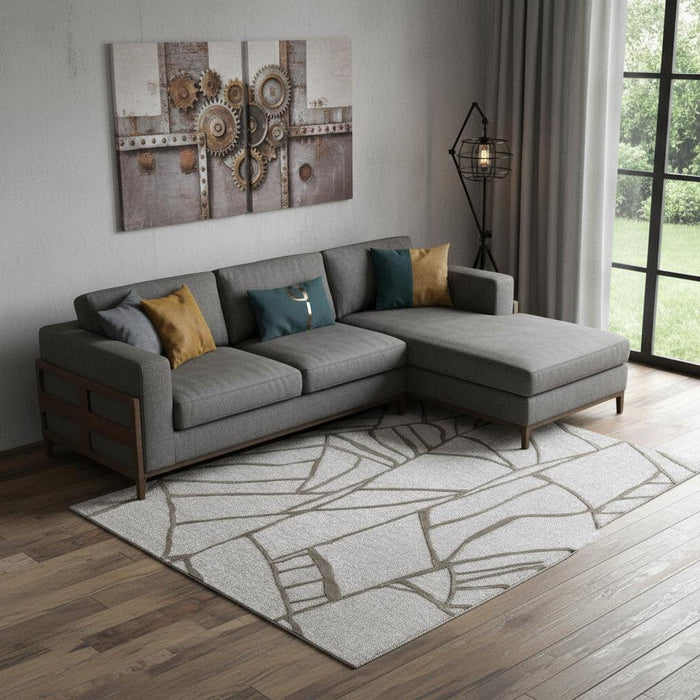 9' X 12' Wool Abstract Hand Tufted Area Rug (722208) - Blue / Ivory