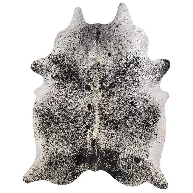 60" x 84" Black And White Cowhide - Area Rug - Salt And Pepper