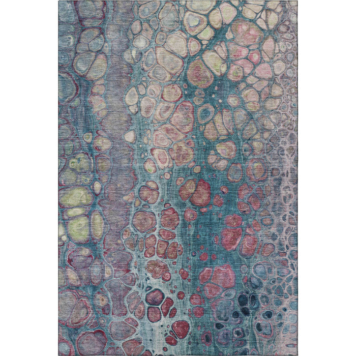 10' X 14' Abstract Washable Area Rug With UV Protection (708844) - Teal / Plum / Beige