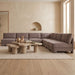 Meridian Furniture Hammond velvet performance fabric 7-piece armless sectional sofa with plush upholstery and modern design.