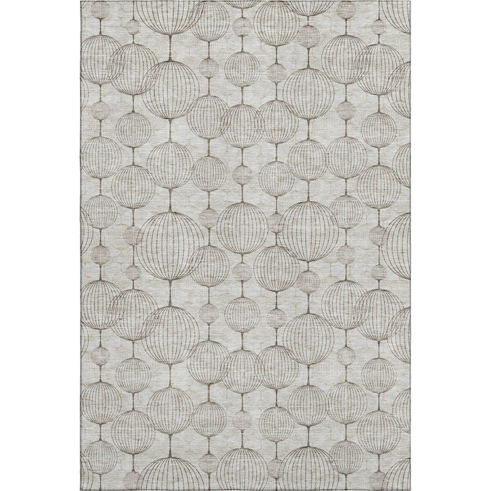10' X 14' Geometric Washable Area Rug With UV Protection - Beige And Brown