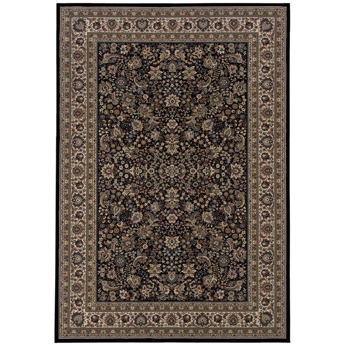 7' X 10' Oriental Area Rug (574343) - Black / Ivory