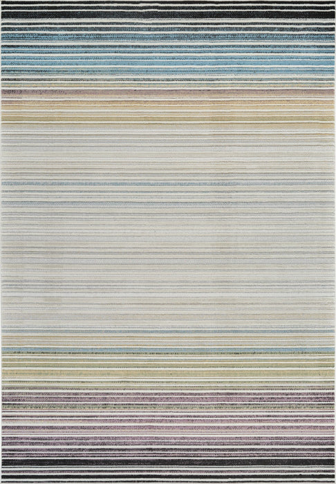 7.9' x 7.9' Abstract Distressed Area Rug - Beige And Blue