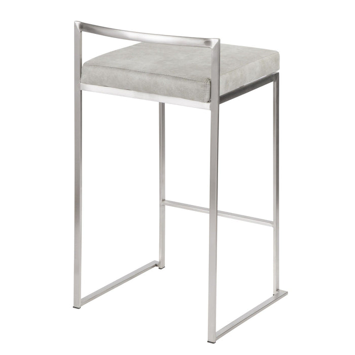 Fuji - Counter Stool Steel With Cushion - Stainless Steel