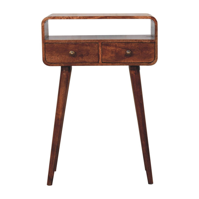Solid Wood Console Table With Shelf With Drawer (723399) - Brown
