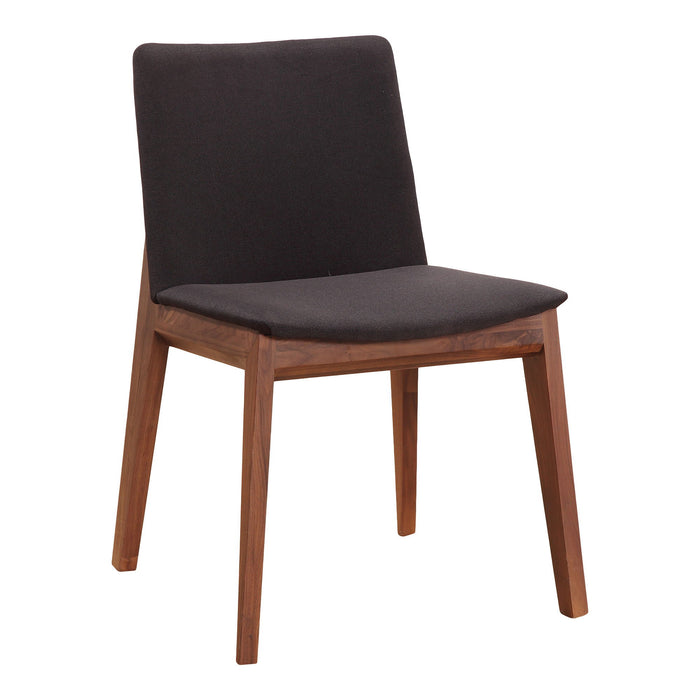 Upholstery Solid Wood Dining Room Side Chairs (Set of 2) - Black / Walnut