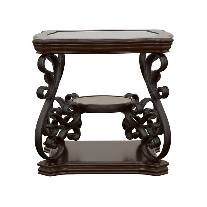 Laney - End Table - Deep Merlot And Clear