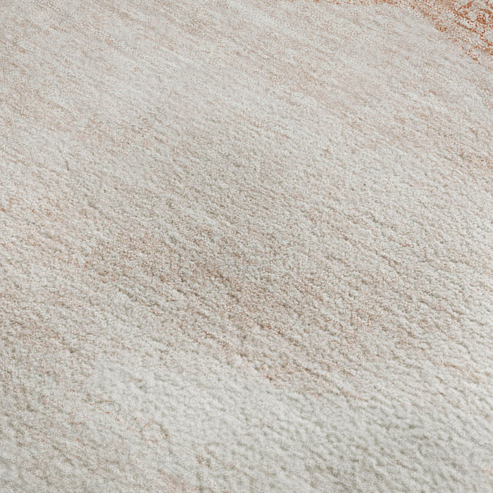 10' X 8' Geometric Washable Area Rug With UV Protection - Salmon And Ivory