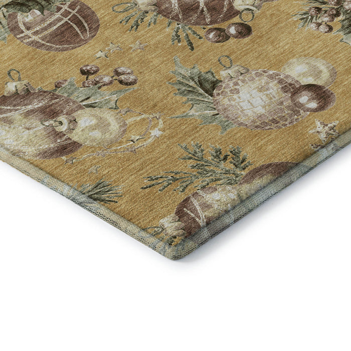 10' X 14' Polka Dot Washable Area Rug With UV Protection (702497) - Gold / Brown / Beige