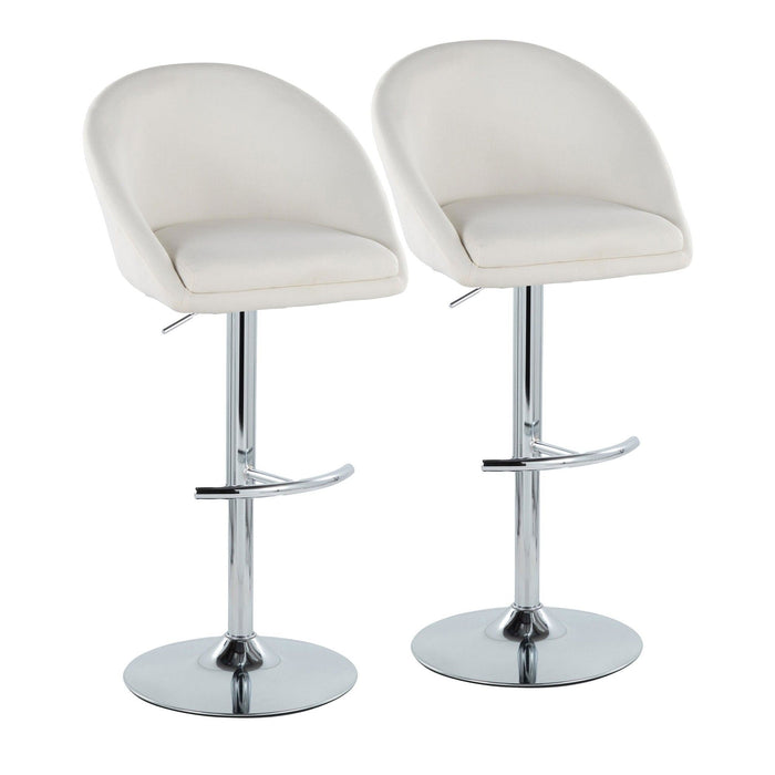 Matisse - Highback Adjustable Barstool With Rounded T Footrest (Set of 2) - Chrome Metal