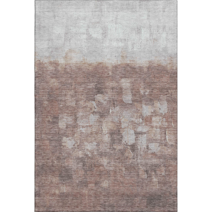 10' X 14' Abstract Washable Area Rug With UV Protection (718472) - Rust / Silver