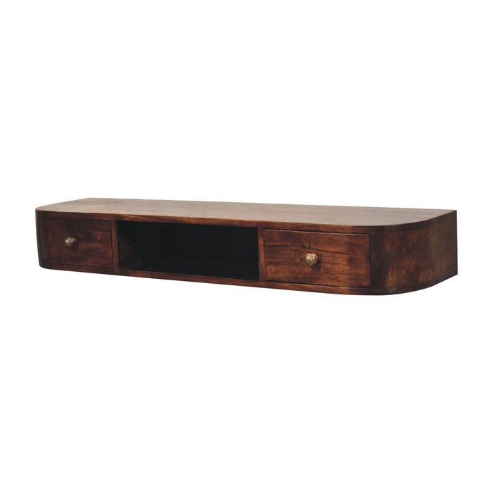 Solid Wood Console Table With Shelf With Drawer (723419) - Brown