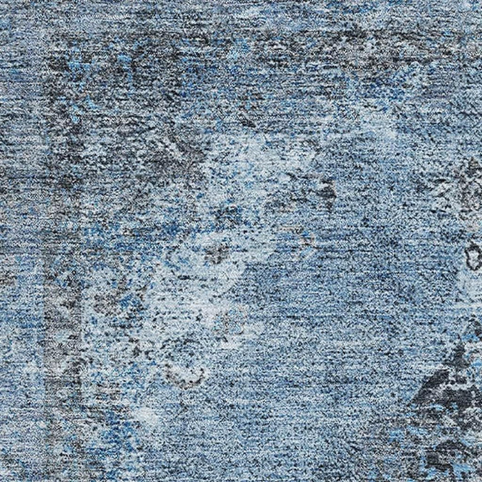 10' X 14' Medallion Washable Area Rug With UV Protection (714835) - Denim Blue / Gray