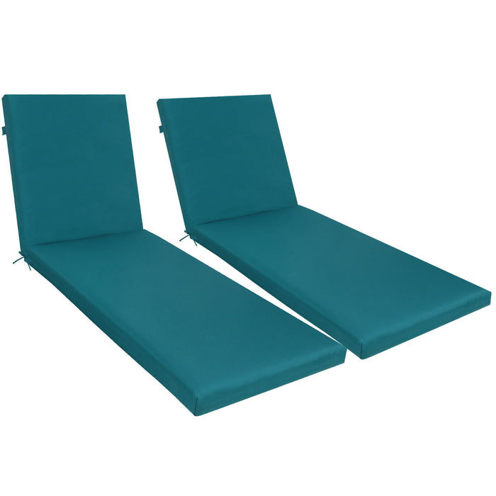 Giga 2-piece outdoor chaise lounge cushion set with back and seat cushions for patio furniture, in neutral fabric.